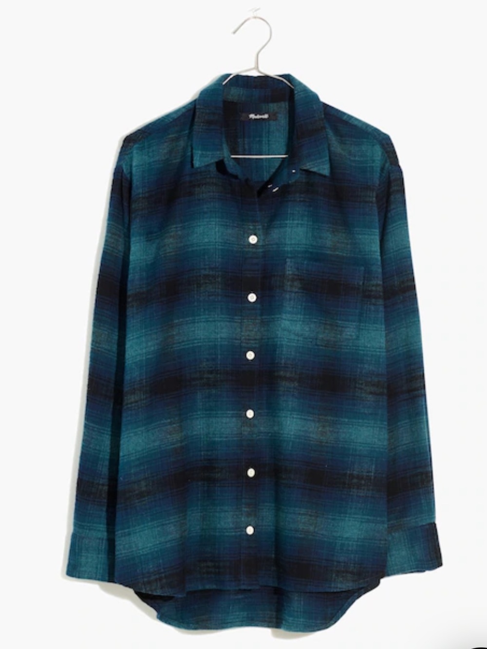 NWT Madewell Slub Flannel Oversized Ex-Boyfriend Shirt in Plaid Small - Picture 2 of 8
